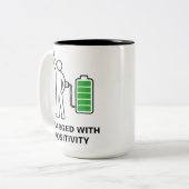 Charged With Positivity Mug ☕🔋 | Funny Motivation ツートーンマグカップ (正面左)
