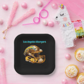 Chargers Custom Golden Chrome Helmets ペーパープレート (パーティー)