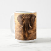 Charging Elephant | African Wildlife Power Art コーヒーマグカップ (正面左)