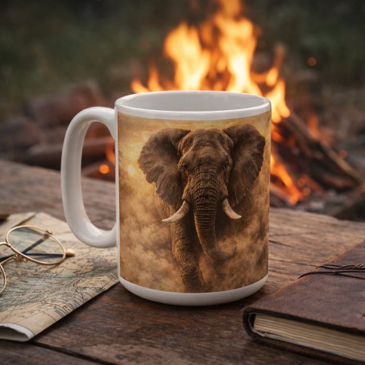 Charging Elephant | African Wildlife Power Art コーヒーマグカップ