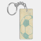 Chariklia Zarris著パステル調の青いサッカーボール キーホルダー (正面左)