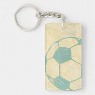 Chariklia Zarris著パステル調の青いサッカーボール キーホルダー