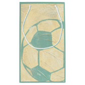 Chariklia Zarris著パステル調の青いサッカーボール スモールペーパーバッグ (裏面)