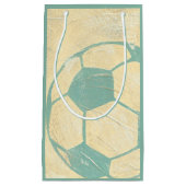 Chariklia Zarris著パステル調の青いサッカーボール スモールペーパーバッグ (正面)