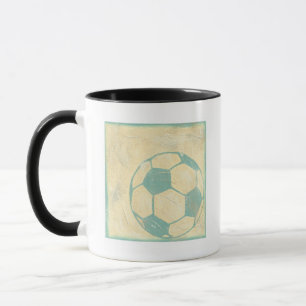 Chariklia Zarris著パステル調の青いサッカーボール マグカップ