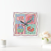 Chariklia Zarris著女性の付属品 スクエア壁時計 (ホーム)