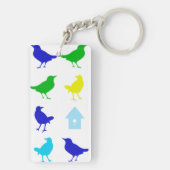 Chariklia Zarris著着色された鳥の絵画 キーホルダー (裏面)