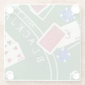 Chariklia Zarris著破片が付いているブラックジャックのゲーム ガラスコースター (裏面)