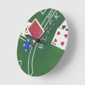 Chariklia Zarris著破片が付いているブラックジャックのゲーム ラウンド壁時計 (傾斜)