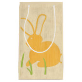 Chariklia Zarris著黄色いバニーそして芝生 スモールペーパーバッグ (正面)