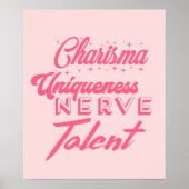 Charisma uniqueness nerve and talent ポスター (正面)