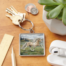 Charismatic Pinto Icelandic Mare watercolor キーホルダー
