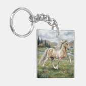 Charismatic Pinto Icelandic Mare watercolor キーホルダー (正面左)