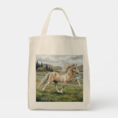 Charismatic Pinto Icelandic Mare watercolor トートバッグ (裏面)