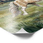 Charismatic Pinto Icelandic Mare watercolor フォトプリント (角)