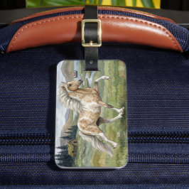 Charismatic Pinto Icelandic Mare watercolor ラゲッジタグ