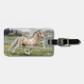 Charismatic Pinto Icelandic Mare watercolor ラゲッジタグ (正面横)