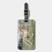 Charismatic Pinto Icelandic Mare watercolor ラゲッジタグ (正面縦)