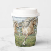 Charismatic Pinto Icelandic Mare watercolor 紙コップ (左)