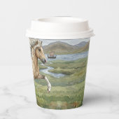 Charismatic Pinto Icelandic Mare watercolor 紙コップ (裏面)