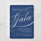 CHARITY GALA 上品なフォーマルカリグラフィー ネイビーブルー 招待状 (正面)