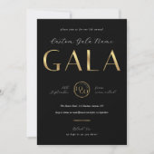 Charity Gala Black & Gold Logo Business Event 招待状 (正面)