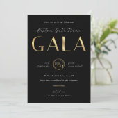 Charity Gala Black & Gold Logo Business Event 招待状 (スタンド正面)