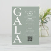 Charity Gala Fundraising Event QR Code Green 招待状 (スタンド正面)