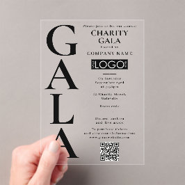 Charity Gala Fundraising Event QR Code Logo アクリル招待状