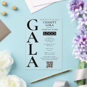 Charity Gala Fundraising Event QR Code Logo アクリル招待状 (インサイチュ (ウェディング))