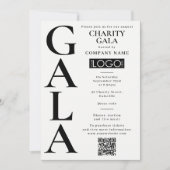 Charity Gala Fundraising Event QR Code Logo 招待状 (正面)