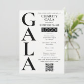 Charity Gala Fundraising Event QR Code Logo 招待状 (スタンド正面)
