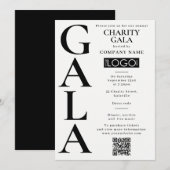 Charity Gala Fundraising Event QR Code Logo 招待状 (正面/裏面)
