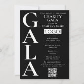 Charity Gala Fundraising Event QR Code Logo 招待状 (正面)