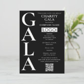 Charity Gala Fundraising Event QR Code Logo 招待状 (スタンド正面)