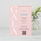 Charity Gala Fundraising Event QR Code Logo Pink 招待状 (スタンド正面)