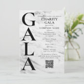 Charity Gala Fundraising Event QR Code Marble 招待状 (スタンド正面)