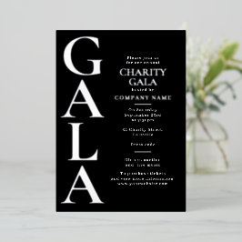 Charity Gala Template Fundraising Event Black 箔招待状