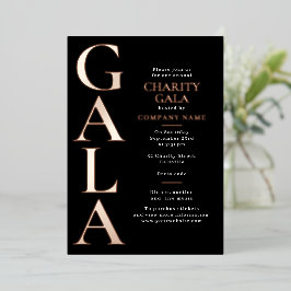 Charity Gala Template Fundraising Event Black 箔招待状