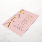 Charity Gala Template Fundraising Event Pink Gold 箔招待状 (回転した状態)