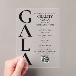 Charity Gala Template Fundraising Event QR Code アクリル招待状