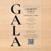Charity Gala Template Fundraising Event QR Code アクリル招待状 (正面)