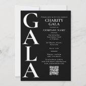 Charity Gala Template Fundraising Event QR Code 招待状 (正面)