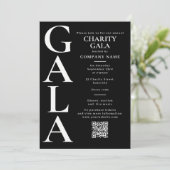 Charity Gala Template Fundraising Event QR Code 招待状 (スタンド正面)