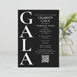Charity Gala Template Fundraising Event QR Code 招待状