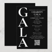 Charity Gala Template Fundraising Event QR Code 招待状 (正面/裏面)