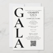 Charity Gala Template Fundraising Event QR Code 招待状 (正面)