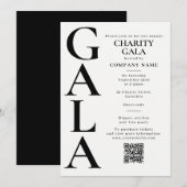 Charity Gala Template Fundraising Event QR Code 招待状 (正面/裏面)
