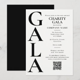 Charity Gala Template Fundraising Event QR Code 招待状