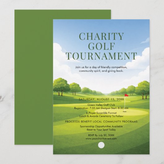 Charity Golf Tournament 招待状 (正面/裏面)